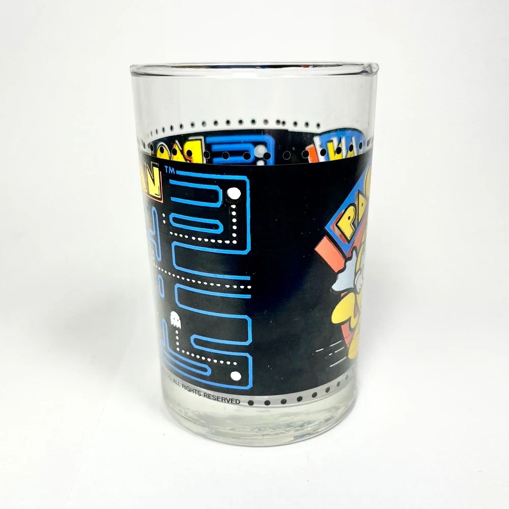 1980 Arbys Pac-Man Collector Series Drinking Glass Retro Arcade Maze Vintage